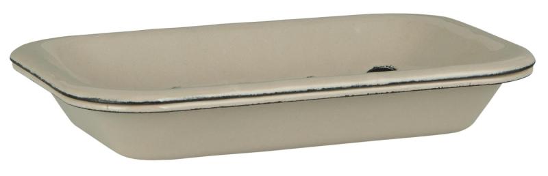 Soap dish made of enamel 2 parts 15.5x10.5cm Sand