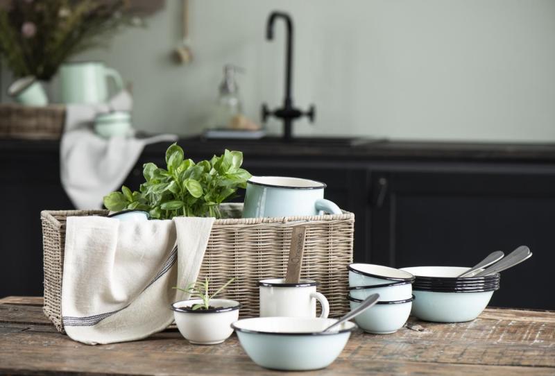 Schale Emaille Hellblau Cream Ø16,5cm