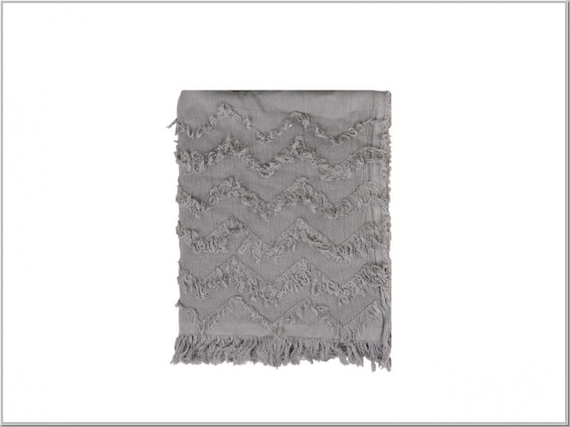 Plaid mit Fransen grau 152*135cm