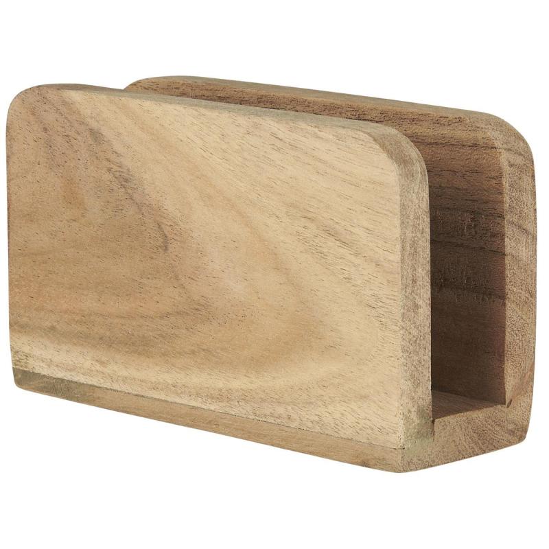 Napkin holder acacia wood vertical 14x8cm