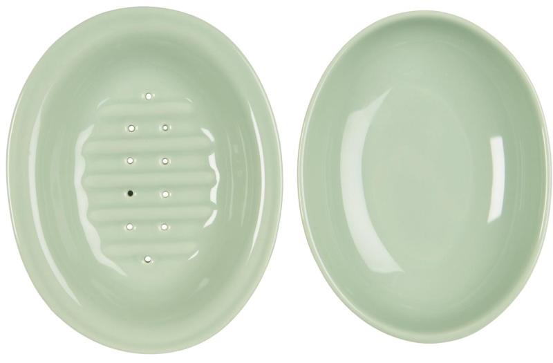 Soap dish ceramic 2 parts 15x12cm Green