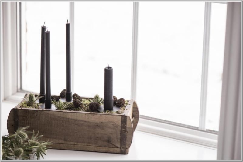 Candle Darkgrey Set of 2 H11xØ2,2 cm