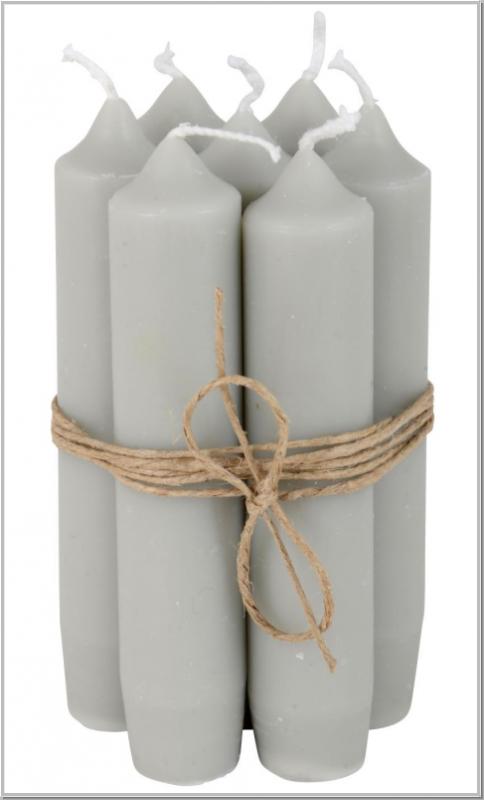 Ib Laursen Candle Grey H11 xØ 2.2cm Set of 2