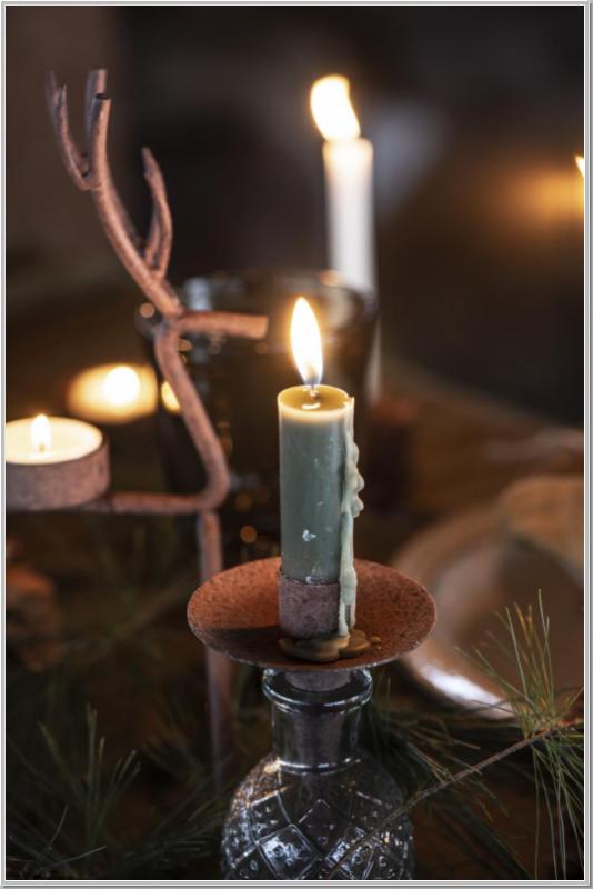 Ib Laursen Candle Grey H11 xØ 2.2cm Set of 2