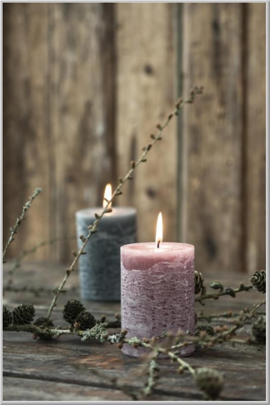 Rustikale Kerze Malva 7,5 x Ø 7cm