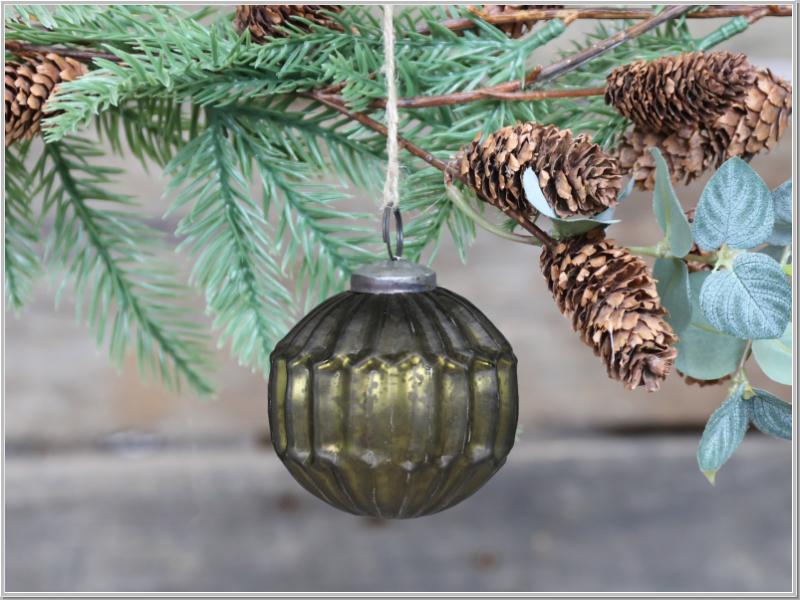 Christbaumkugel Glas Moos Ø8cm