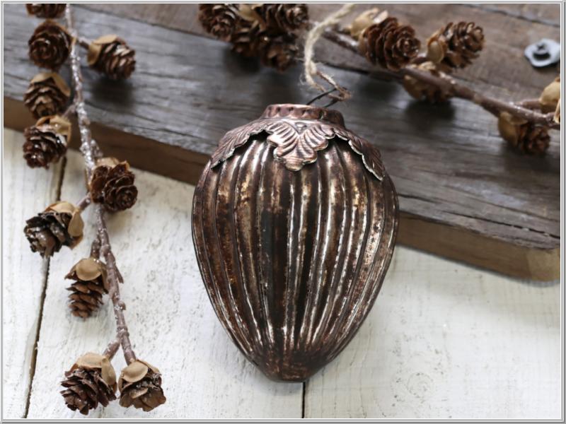 Christbaum Zapfen Glas Mokka Ø7cm