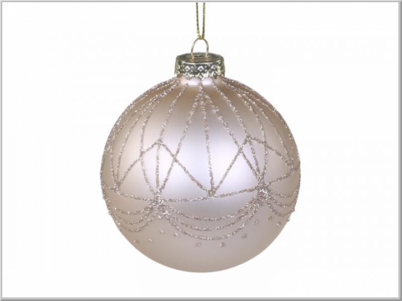 Christbaum Kugel Glas Glitzer Latte Ø8cm