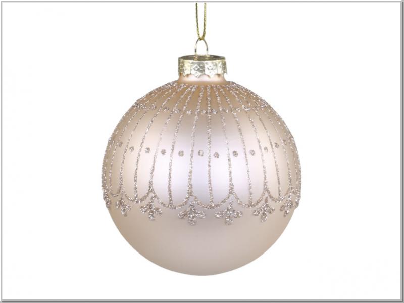 Christbaum Kugel Glas Glitzer Latte Ø8cm