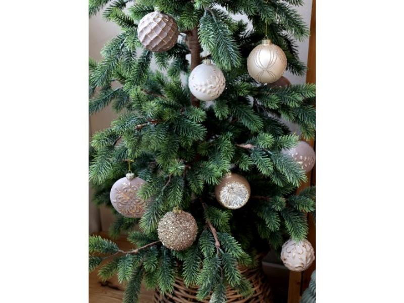 Weihnachtskugel m.Goldmuster Ø12cm