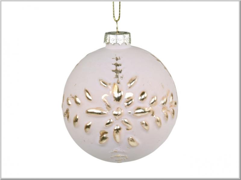Weihnachtskugel m.Goldmuster Ø8cm