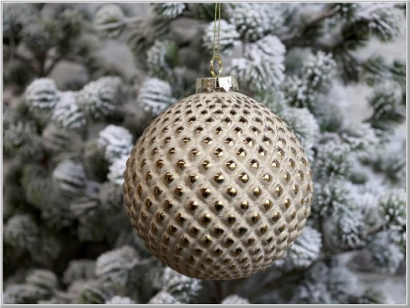 Weihnachtskugel m.Goldmuster Ø12cm