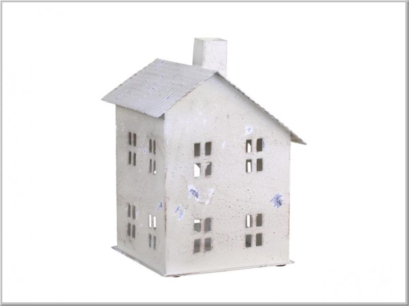 Lichthaus Laterne Kirche Creme H17,5 x12cm