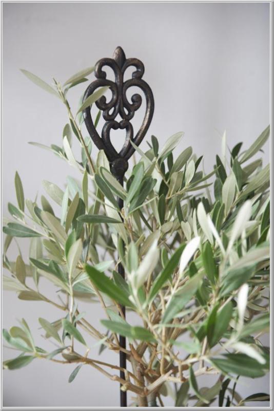 Wrought Iron Garden Spike with French Ornament Antique Brown 85 cm