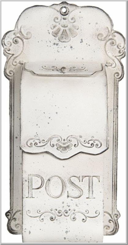 Mailbox 24x8x46 cm White Iron Rectangle Wall Mailbox