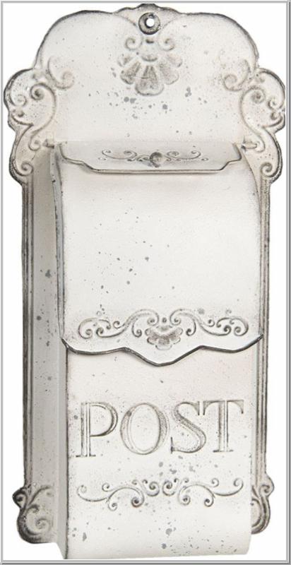 Mailbox 24x8x46 cm White Iron Rectangle Wall Mailbox