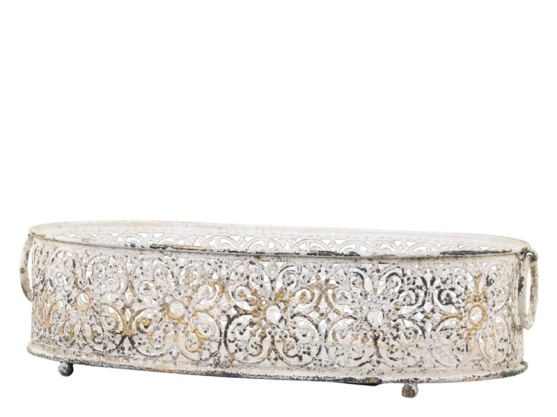 Tray Shabby Chic with lace edge L17cm
