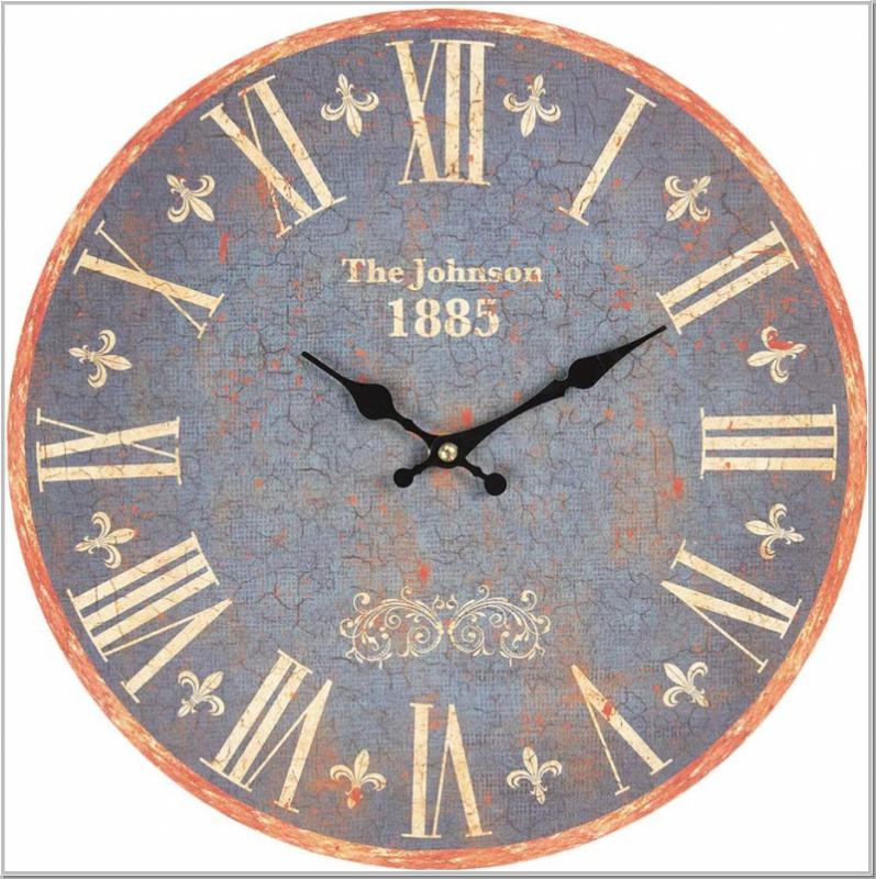 Wanduhr Flowers Türkis Ø34cm