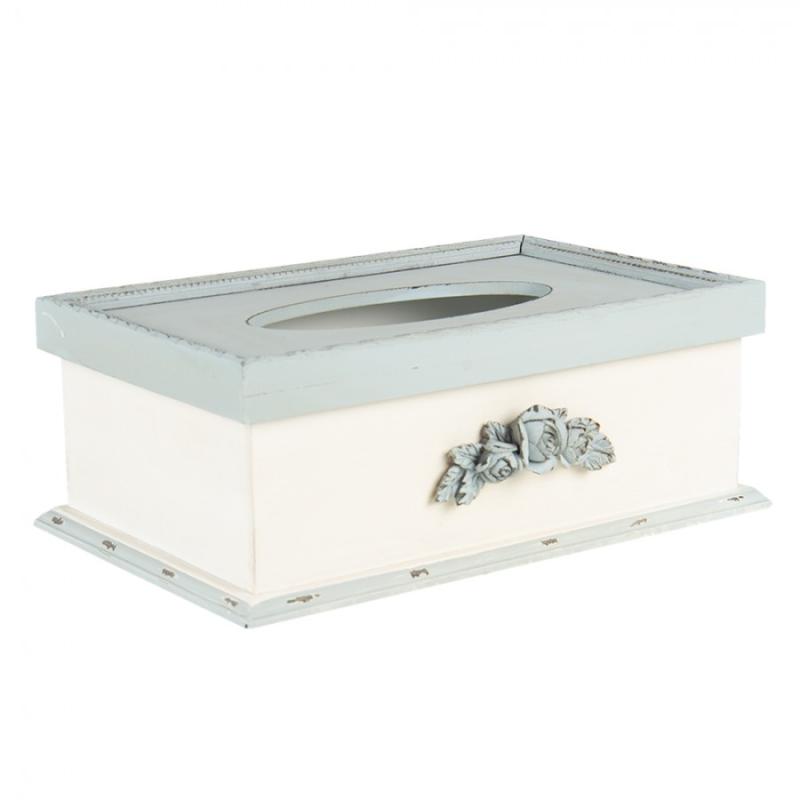 TISSUE BOX 27X18X10 CM BLUE BEIGE MDF PLASTIC RECTANGLE TISSUE DISPENSER