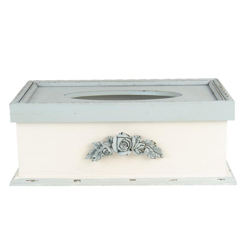 TISSUE BOX 27X18X10 CM BLUE BEIGE MDF PLASTIC RECTANGLE TISSUE DISPENSER