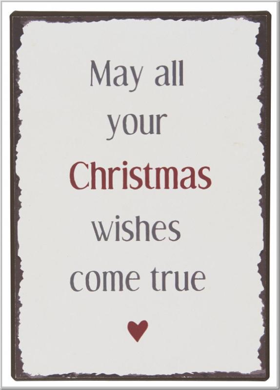 Metallschild "May all your Christmas..." H20cm