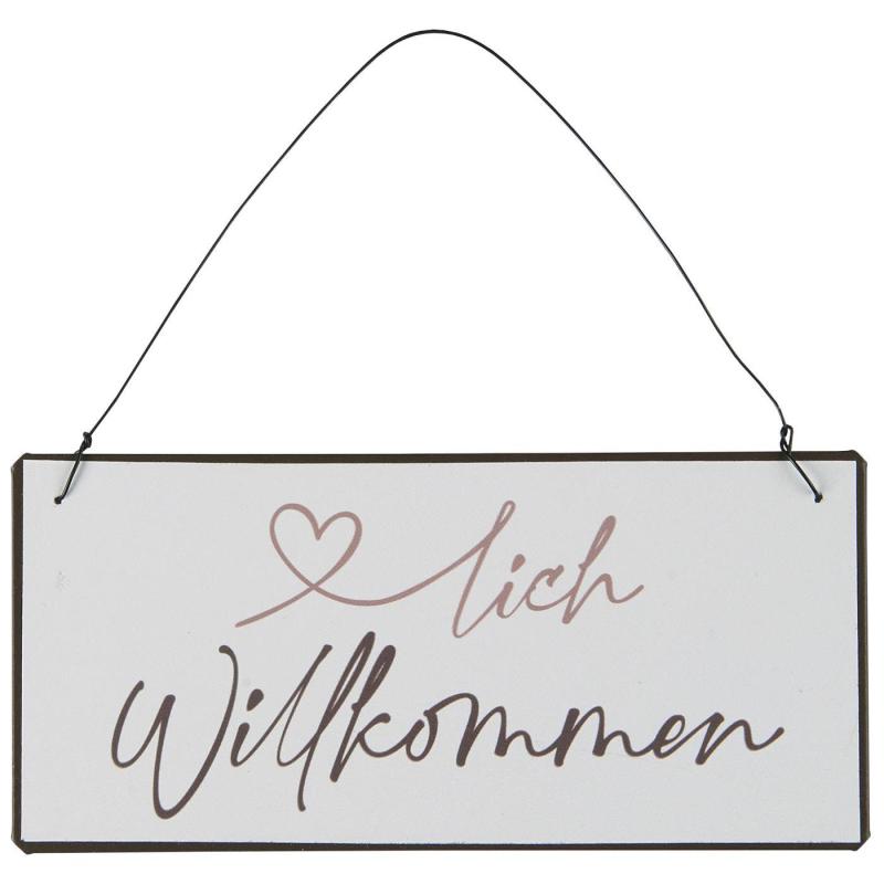 Metal Sign "♥ lich Willkommen"