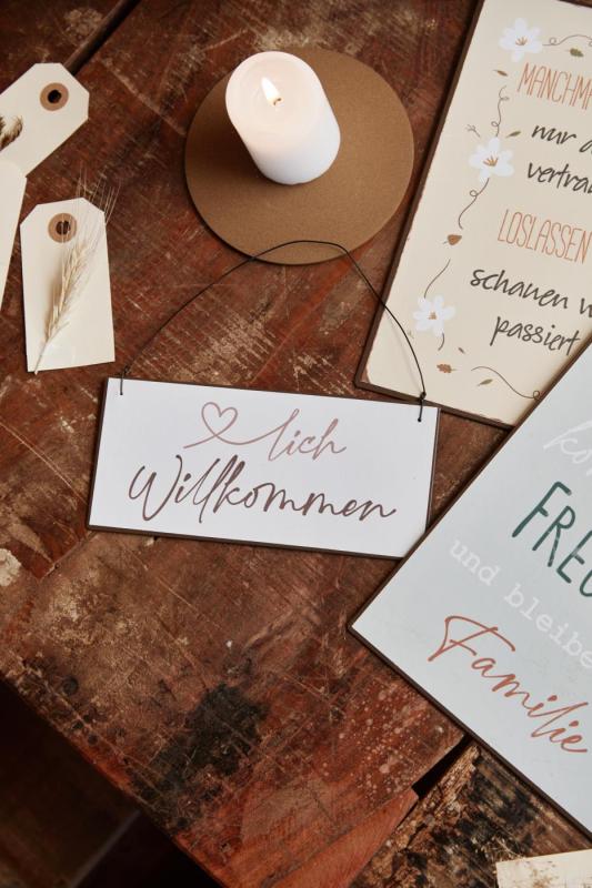 Metal Sign "♥ lich Willkommen"