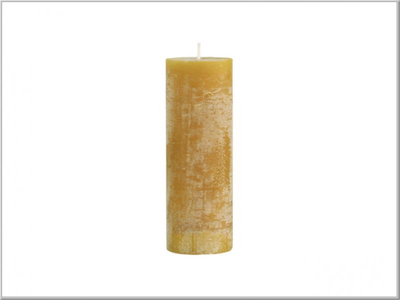Macon rustikale Stumpenkerze Mustard H20/Ø7cm
