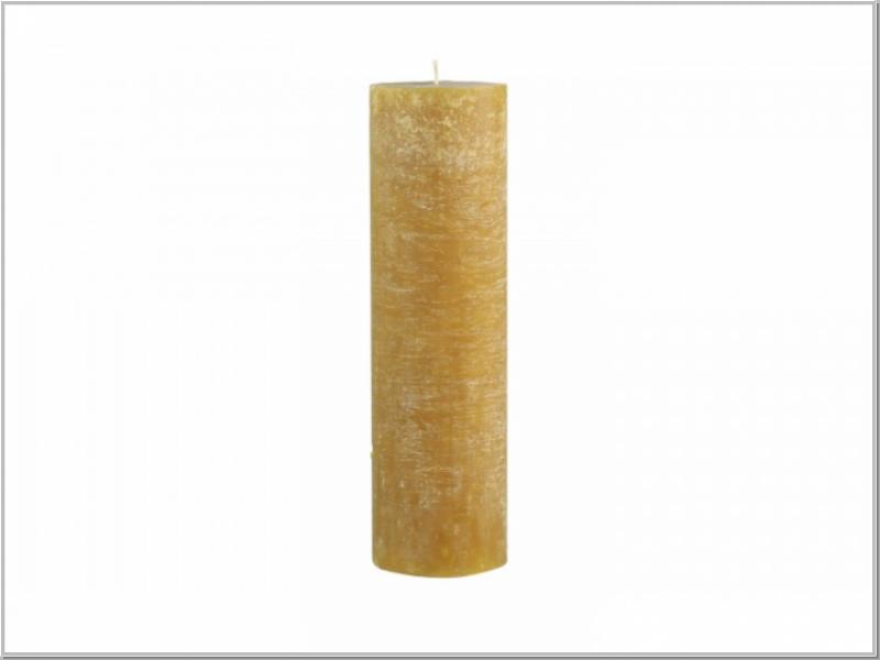 Macon rustikale Stumpenkerze Mustard H35/Ø10cm