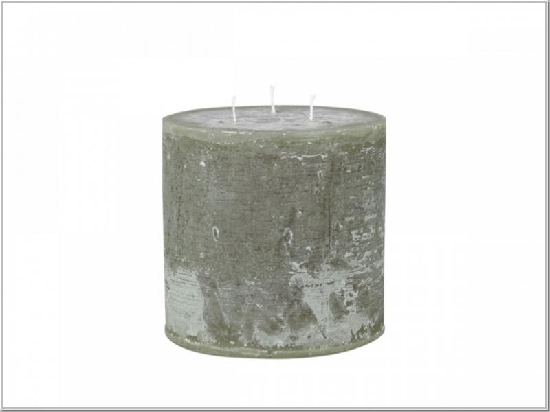 Macon rustikale Stumpenkerze OLIVE H15/Ø15cm