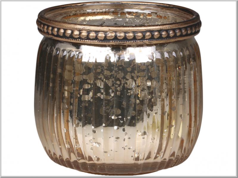 Tealight holder with pearl edge Ø7,5x7cm