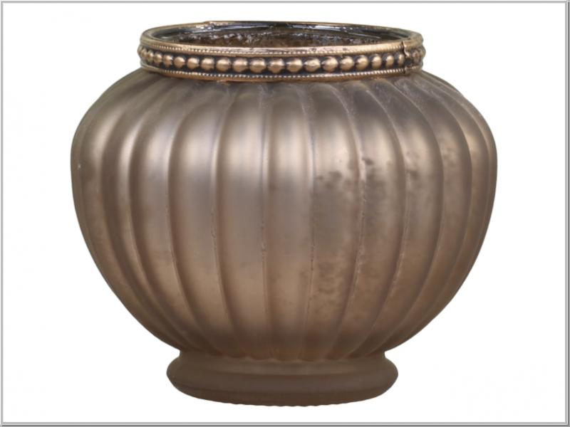 Tealight holder with pearl edge Ø9x9.5cm