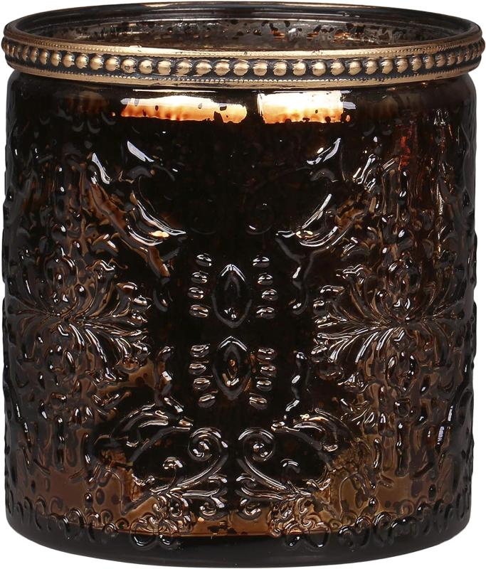 TEa Light Holder with Pearl Edge Candle