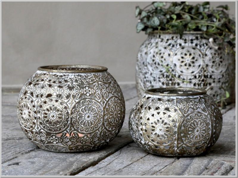 Candleholder Vire Grey Gold