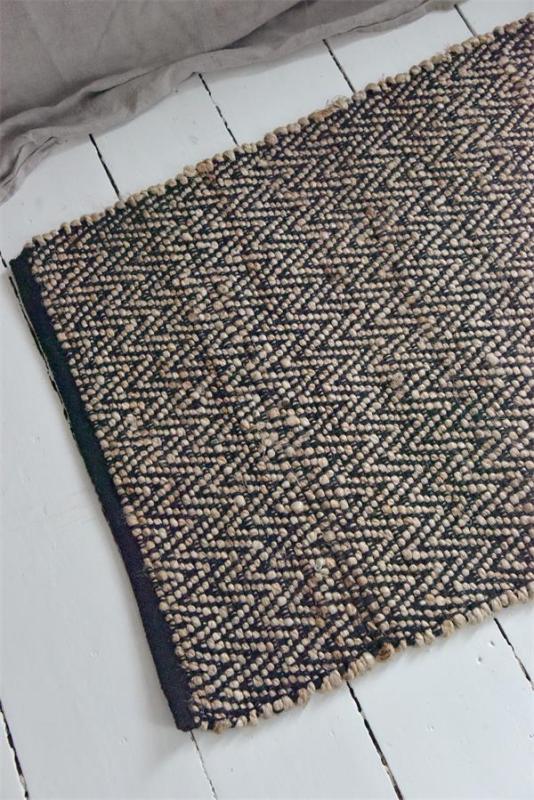 JDL Vintage Teppich Läufer 100% Jute ZigZag 60x90cm