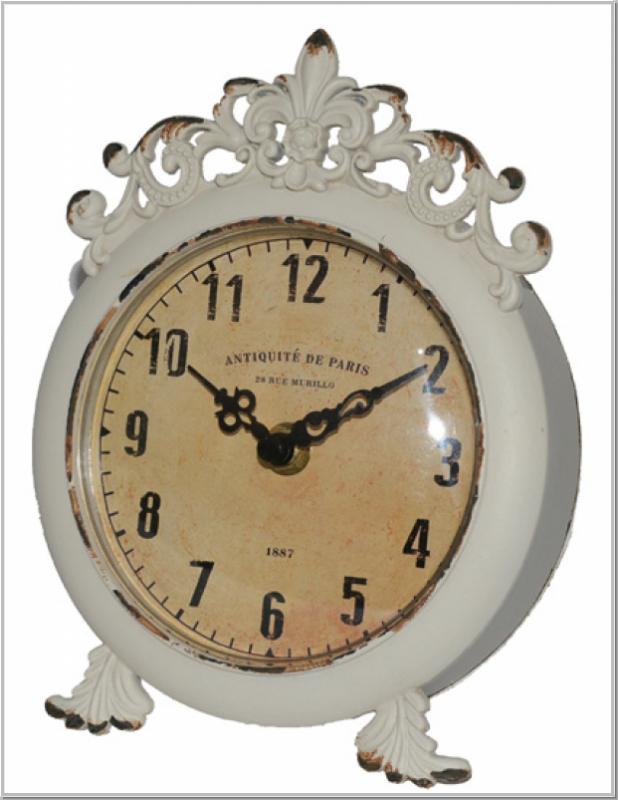 Nostalgie Tischuhr Vivia Creme 18,5x14,5cm