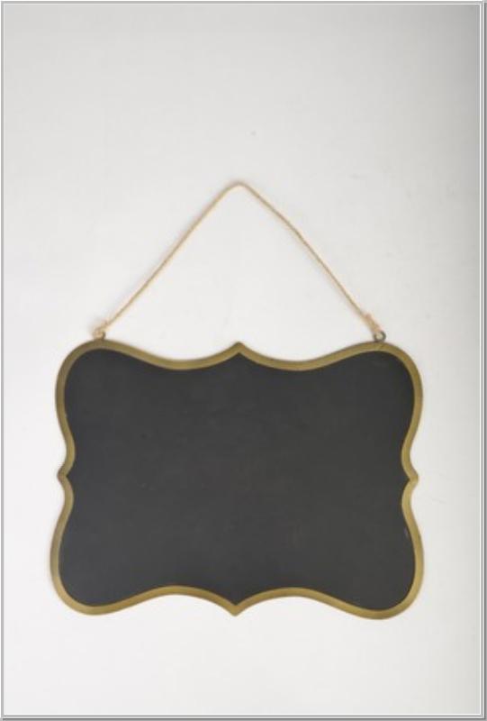 Tafel Schreibtafel Schwarz Messing 33x25cm