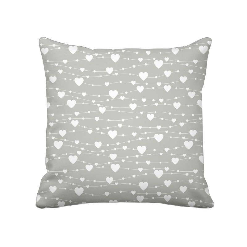 Cushion Cover Hearts on String 50x50cm