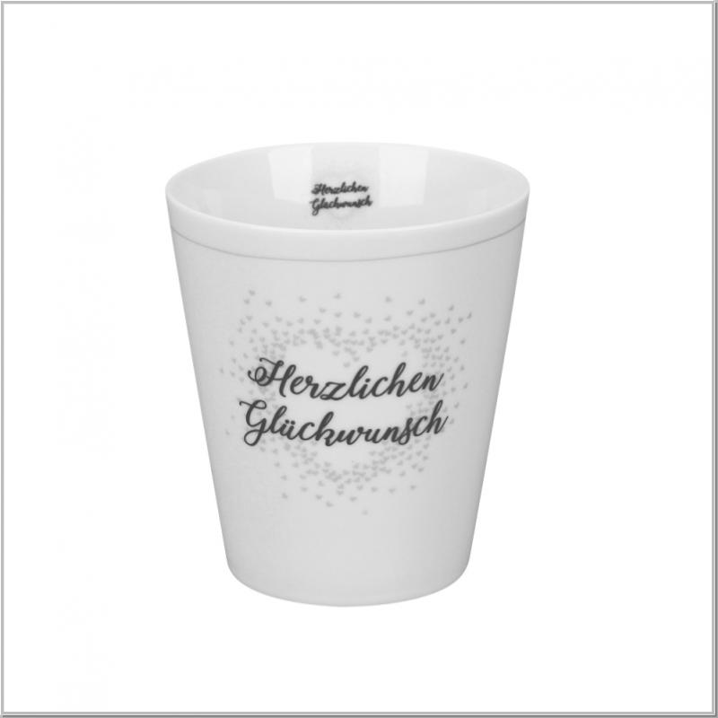Happy Mug "Herzlichen Glückwunsch" Kaffeebecher H10xØ9cm