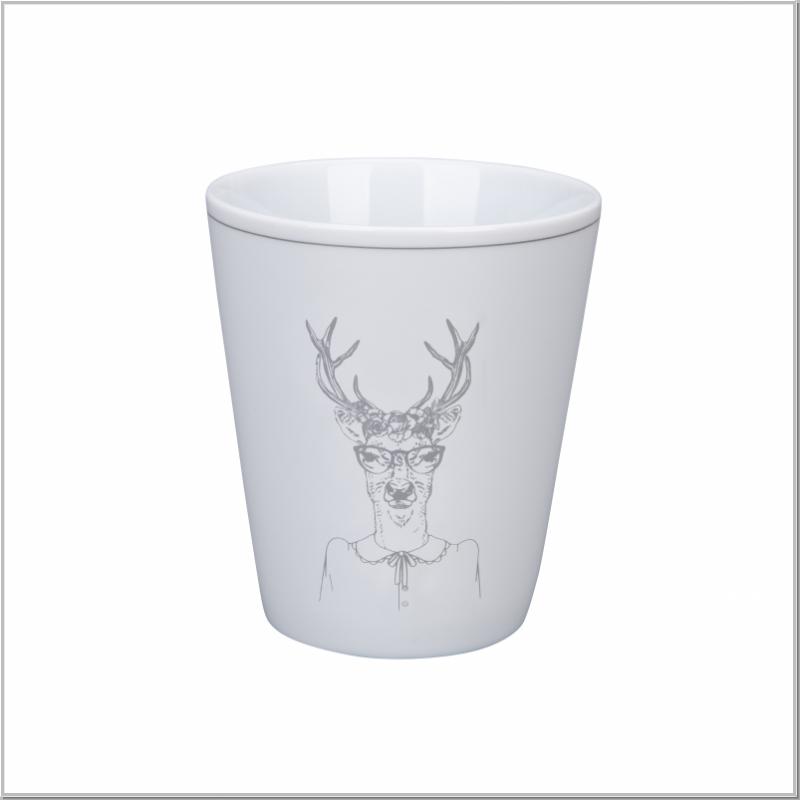 Happy Mug "Hipster Deer" Gold Becher H10cm