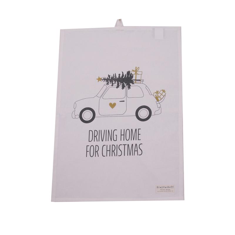 Krasilnikoff Christmas Words Tea Towel 100% Cotton 50x70