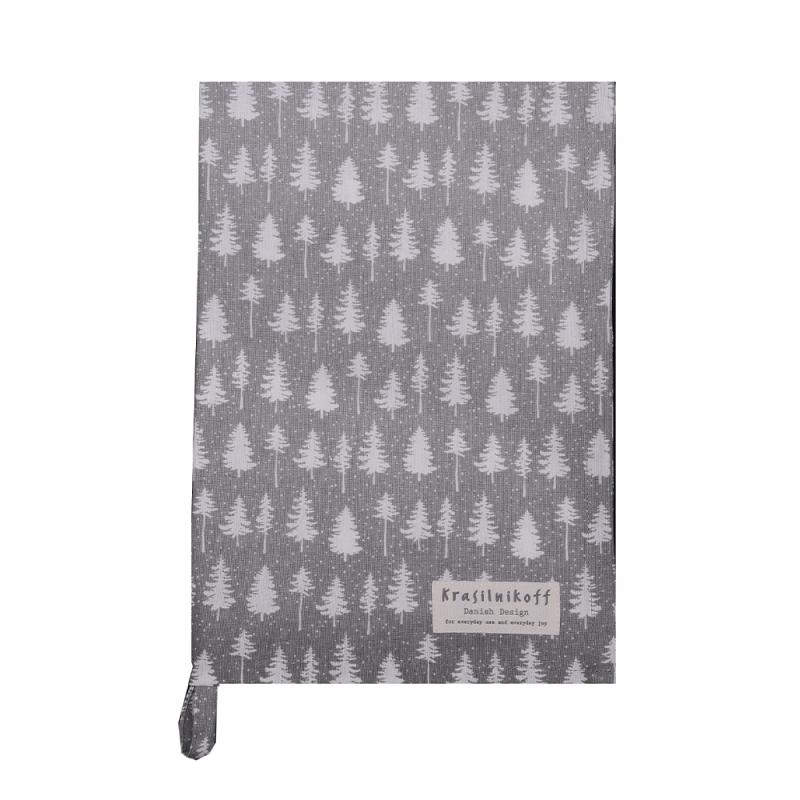 Krasilnikoff Tea Towel Christmas Forest 100% Cotton 50x70 Grey