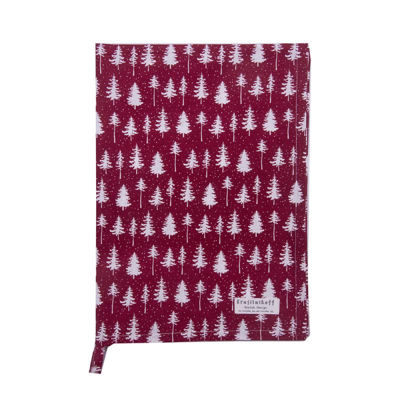 Krasilnikoff Geschirrtuch Christmas Forest Scarlet Red 50x70cm