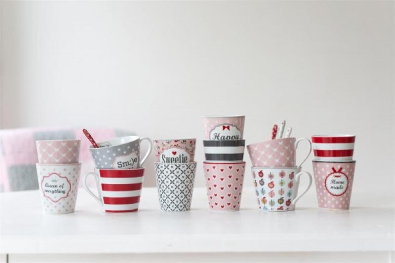 Happy Mug "Circle Dot Pink" Kaffeebecher H10xØ9cm