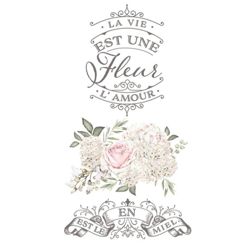 Décor Transfers® - La Vie Est Une Fleur 43x69cm Furniture Wall Decor Transfer Foil