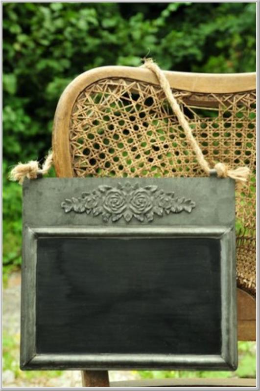 Vintage Schiefertafel Grau 28x25cm