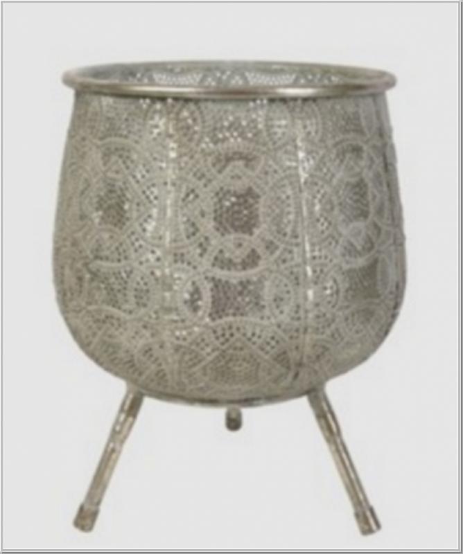 Windlicht antik Creme Gold H24cm