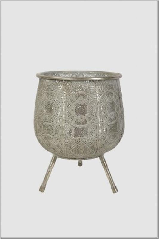 Windlicht antik Creme Gold H 26 cm