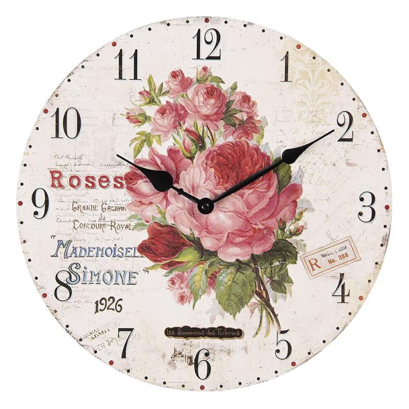 Vintage wall clock rose clock Ø 34cm
