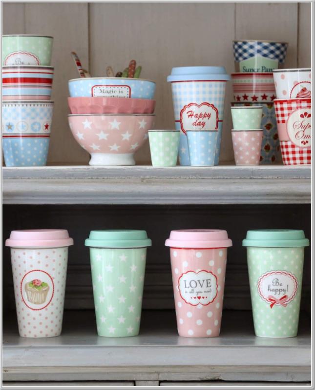 Happy Mug "Circle Dot Pink" Kaffeebecher H10xØ9cm